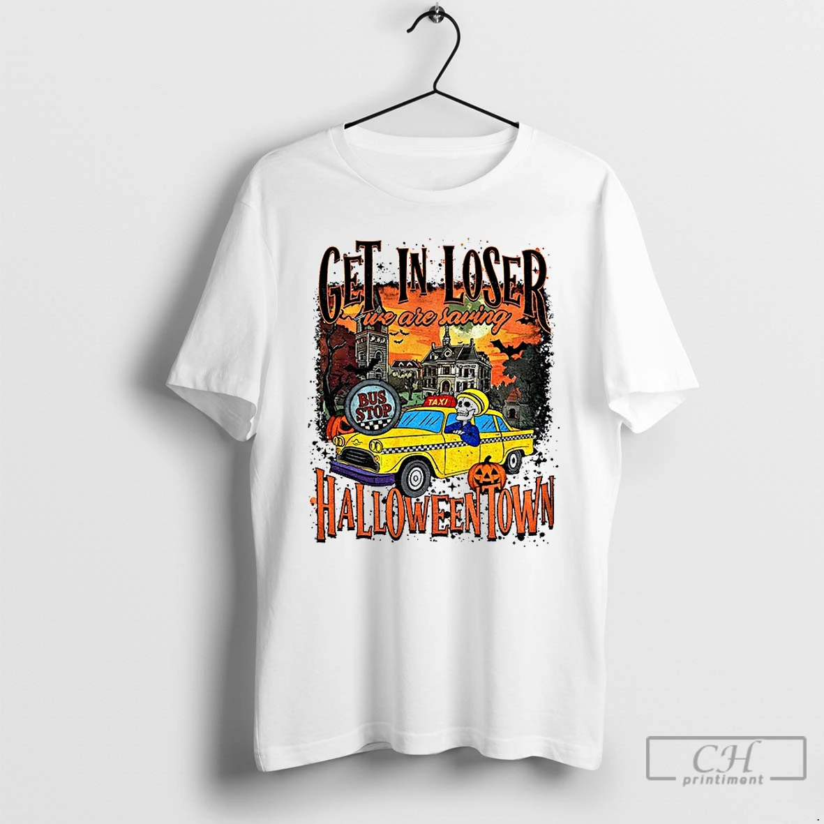 Premium Get In Loser We Are Saving Bus Stop Halloween T Shirts Hoodie