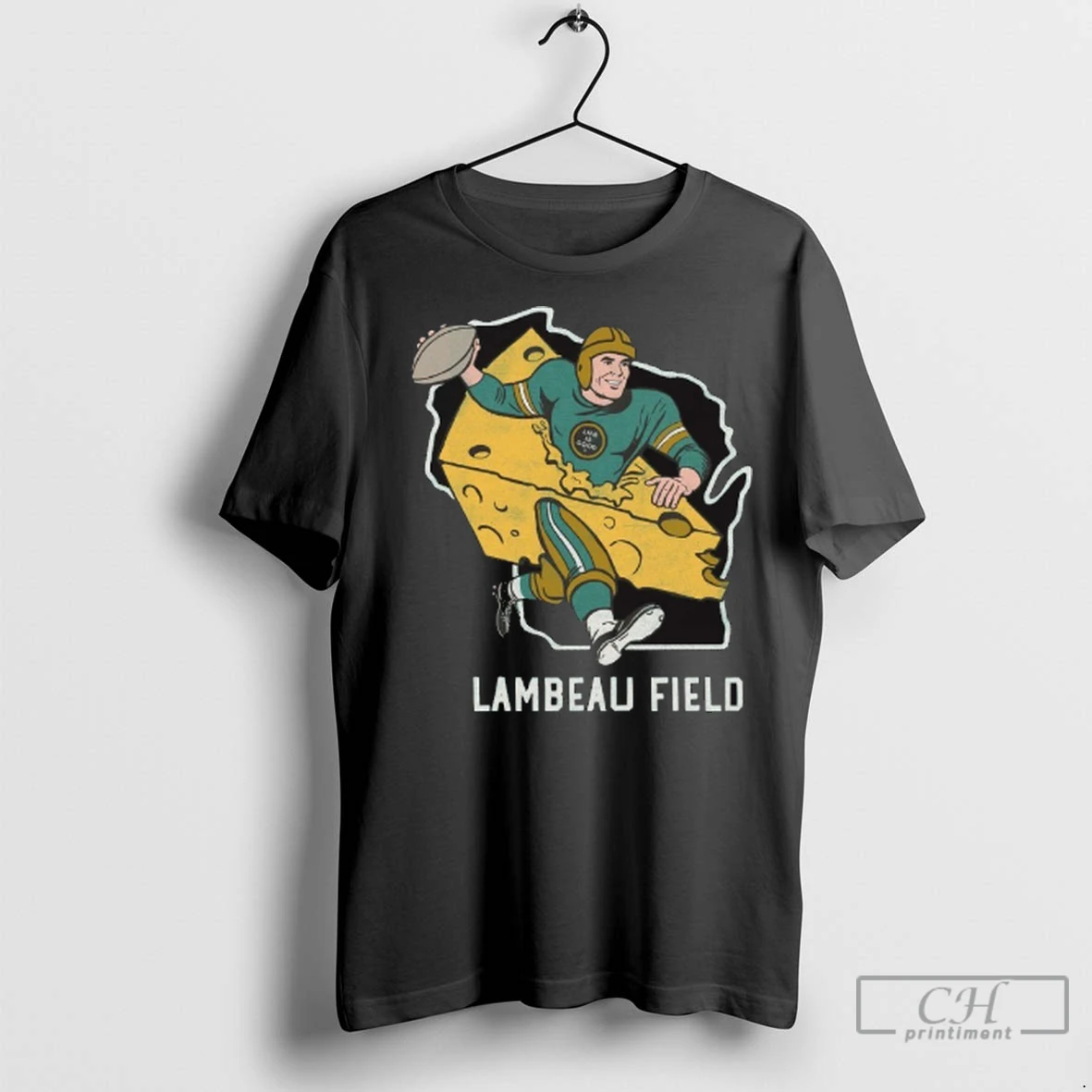 Premium Green Bay Packers Lambeau Field Life Is Good Cheesehead Player Painting T Shirt