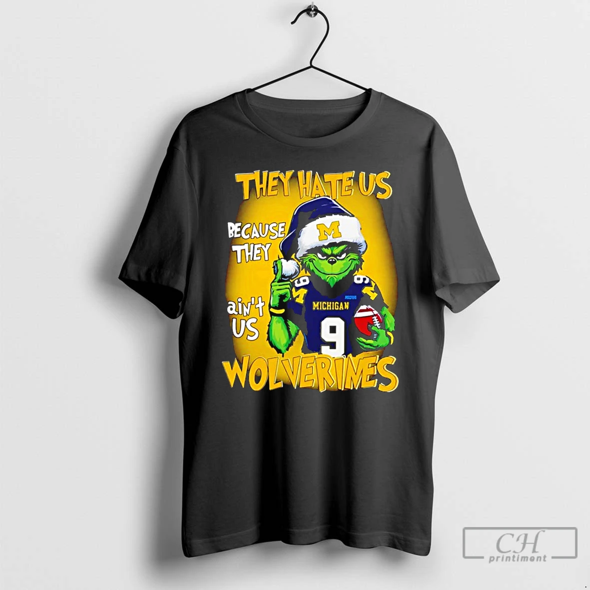 Premium Grinch They Hate Us Because They Aint Us Michigan Wolverines T Shirts Hoodie