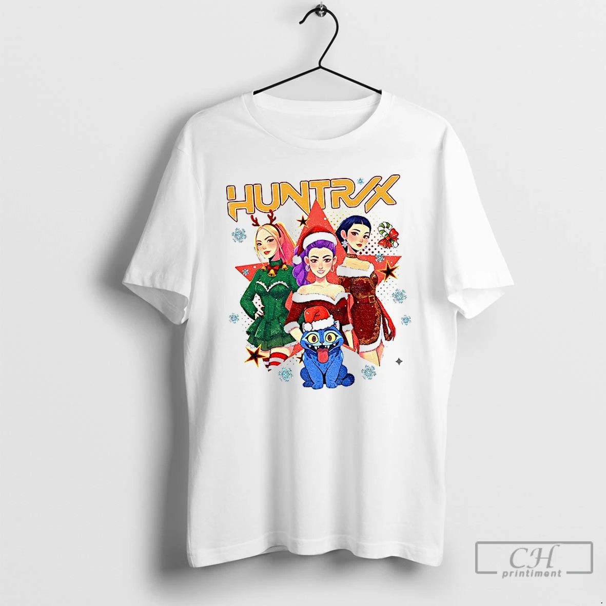 Premium Huntrix Kpop Demon Hunter Anime Girl Christmas 2025 T Shirts Hoodie