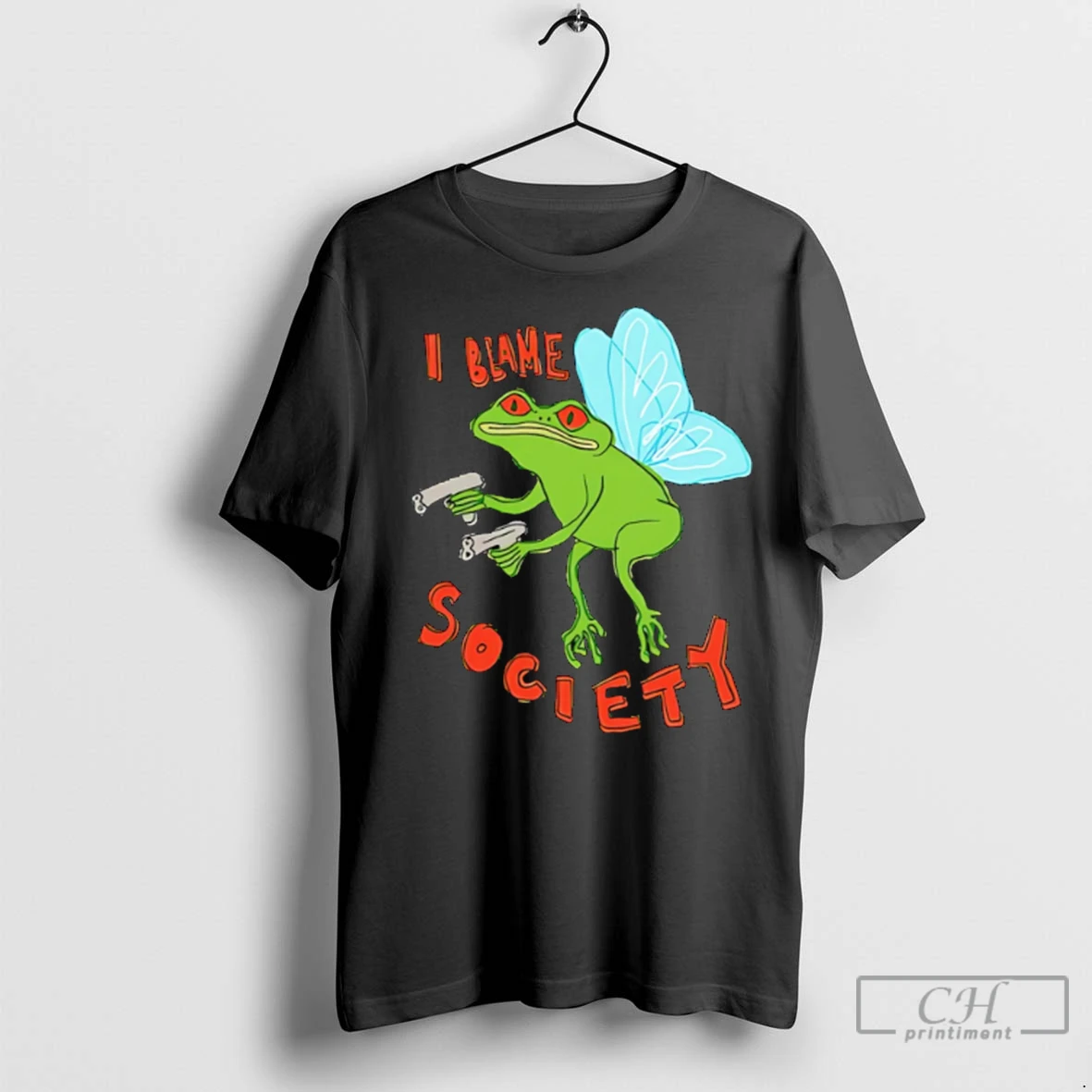 Premium I Blame Society Frog T Shirt