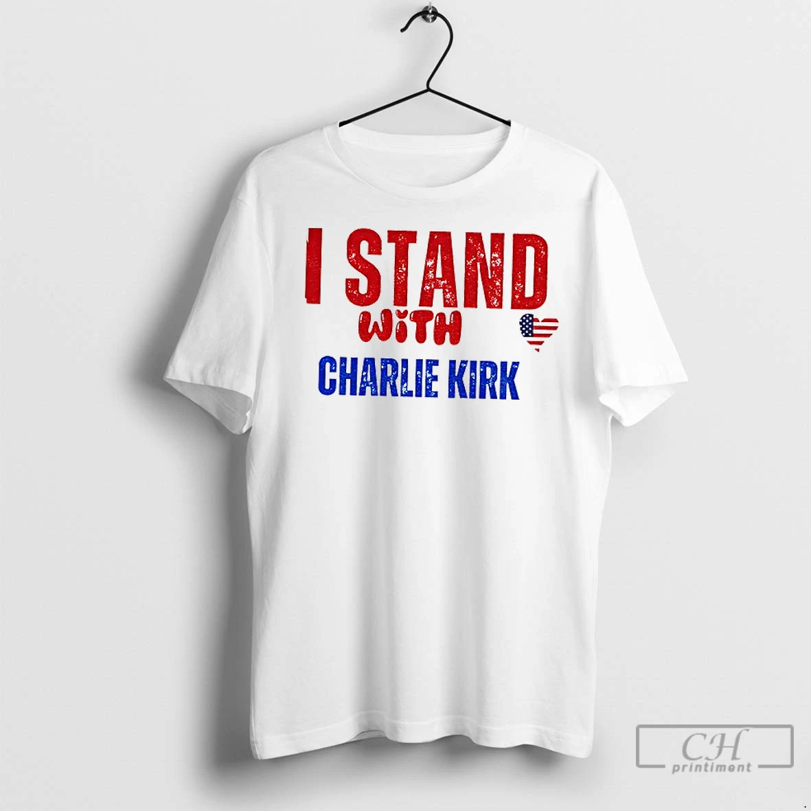 Premium I Stand With Charlie Kirk Vintage College Political T Shirt