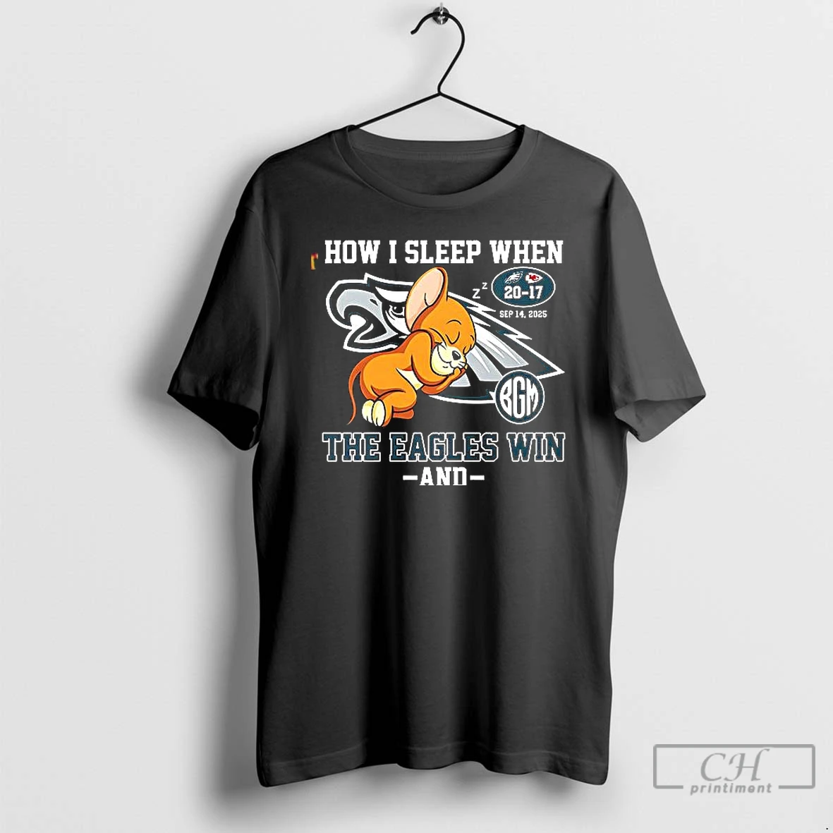 Premium Jerry Mouse How I Sleep When The Eagles Win And Chiefs Lose T Shirts Hoodie