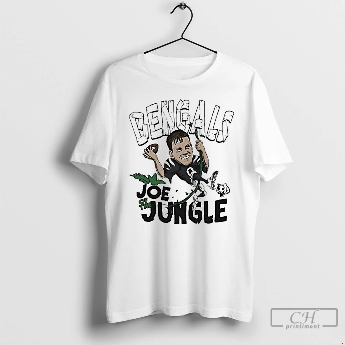Premium Joe Burrow Of The Jungle Cincinnati Bengals Caricature T Shirts Hoodie