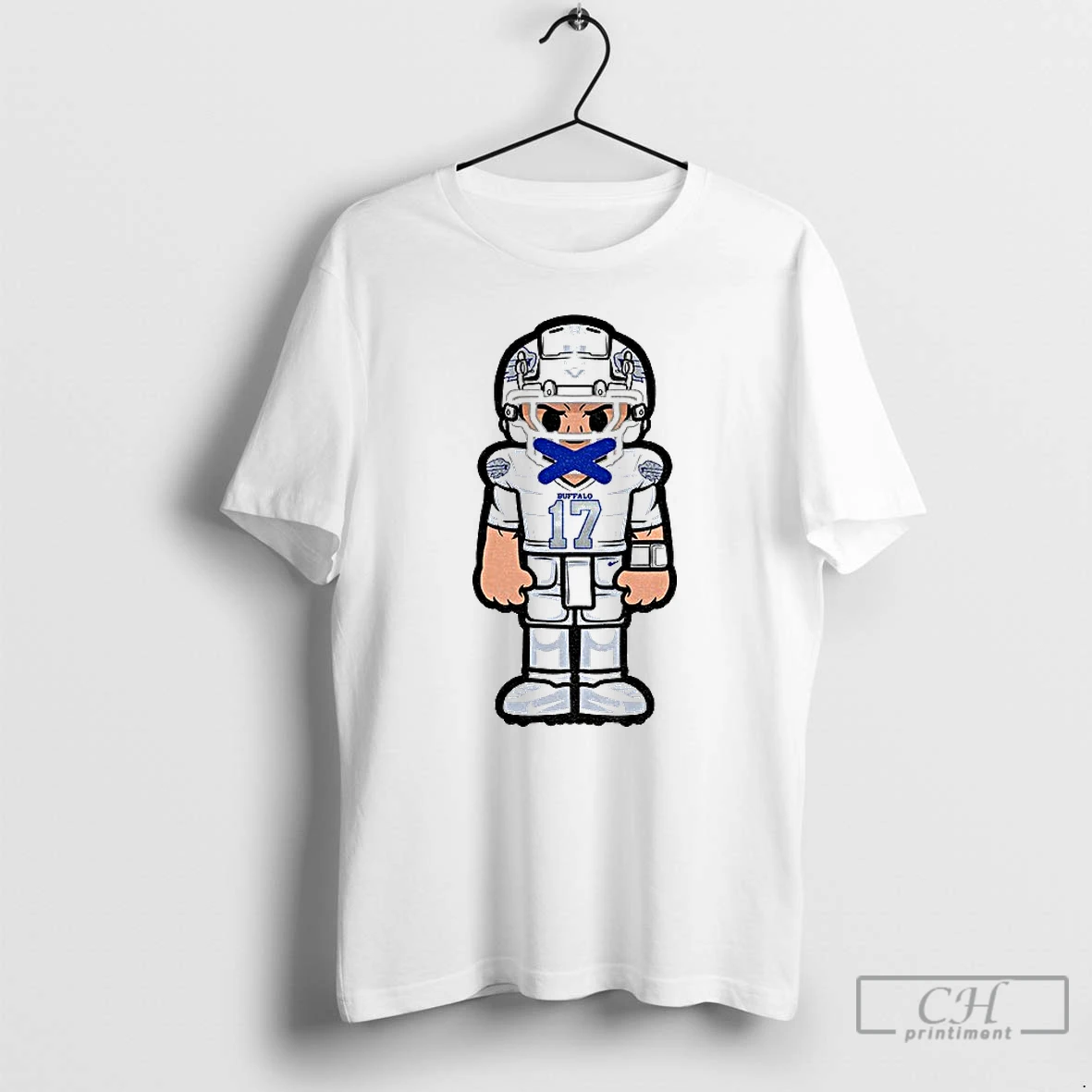 Premium Josh Allen White Cartoon Buffalo Bills Nfl Football 2025 T Shirts Hoodie