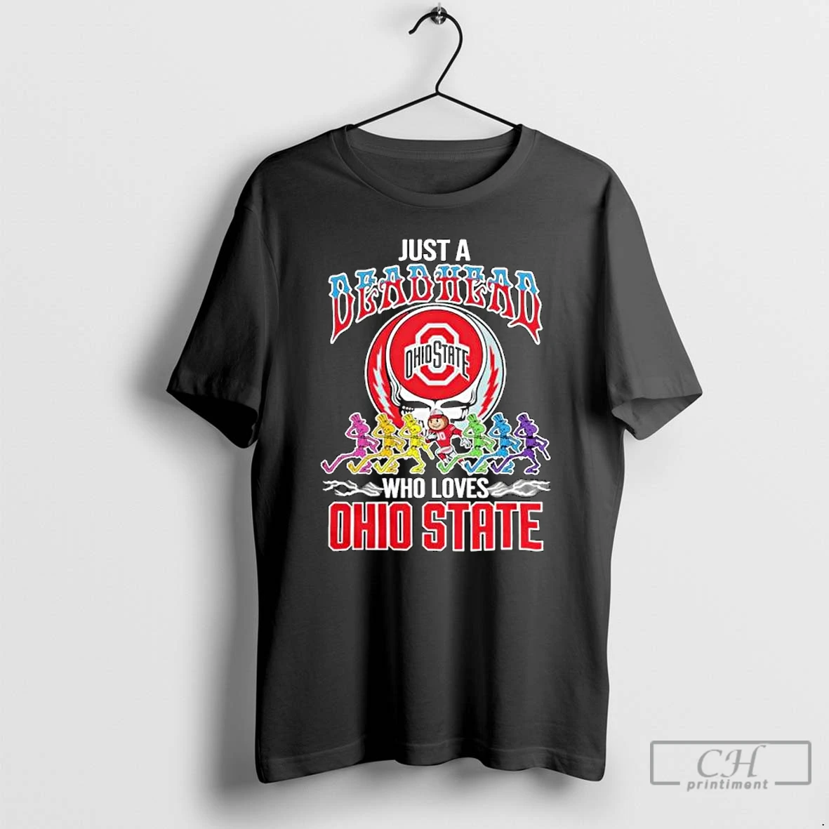 Premium Just A Deadhead Who Loves Ohio State Buckeyes Football Ornaments T Shirts Hoodie