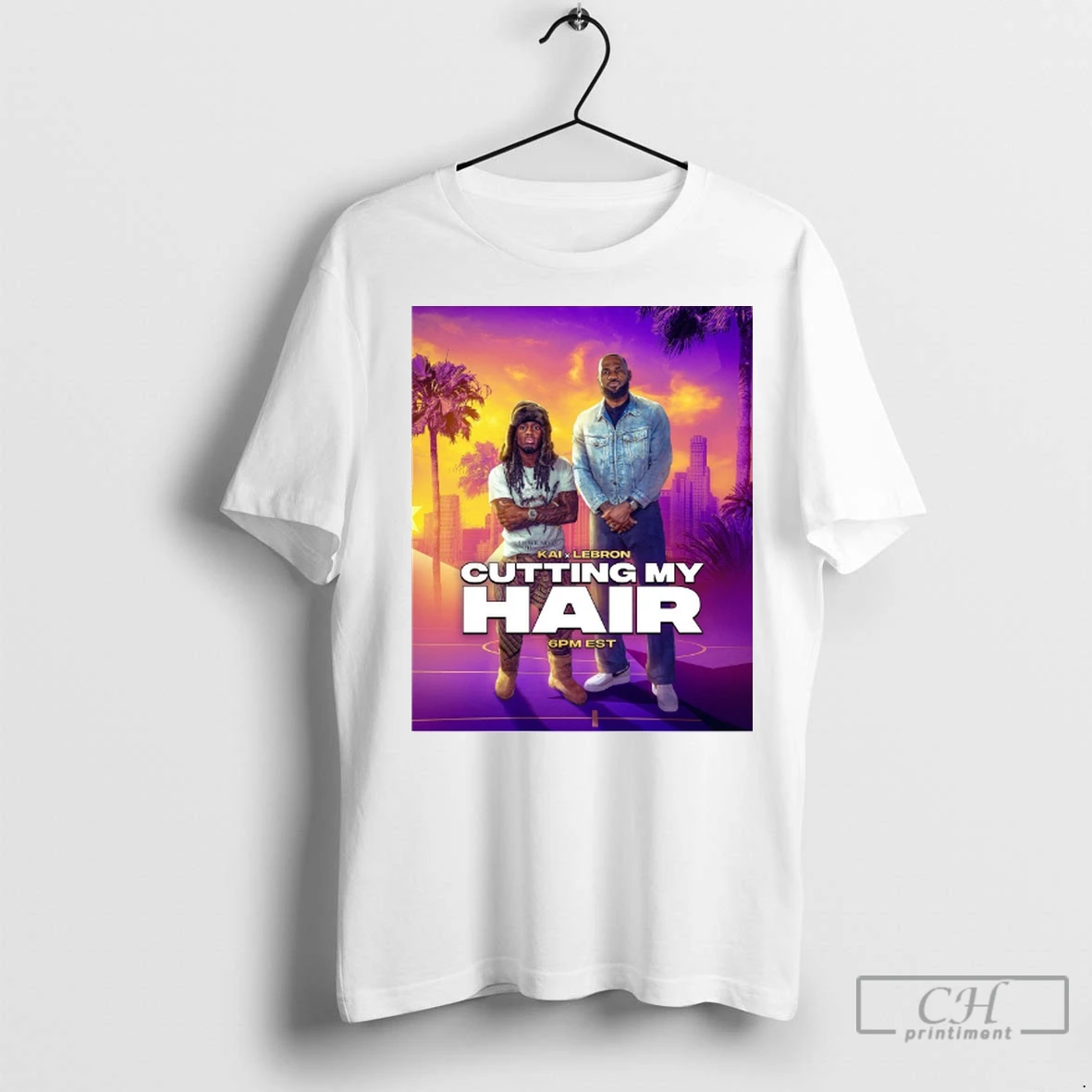 Premium Kai Cenat X Lebron James Los Angeles Lakers Cutting My Hair Event 2025 T Shirt