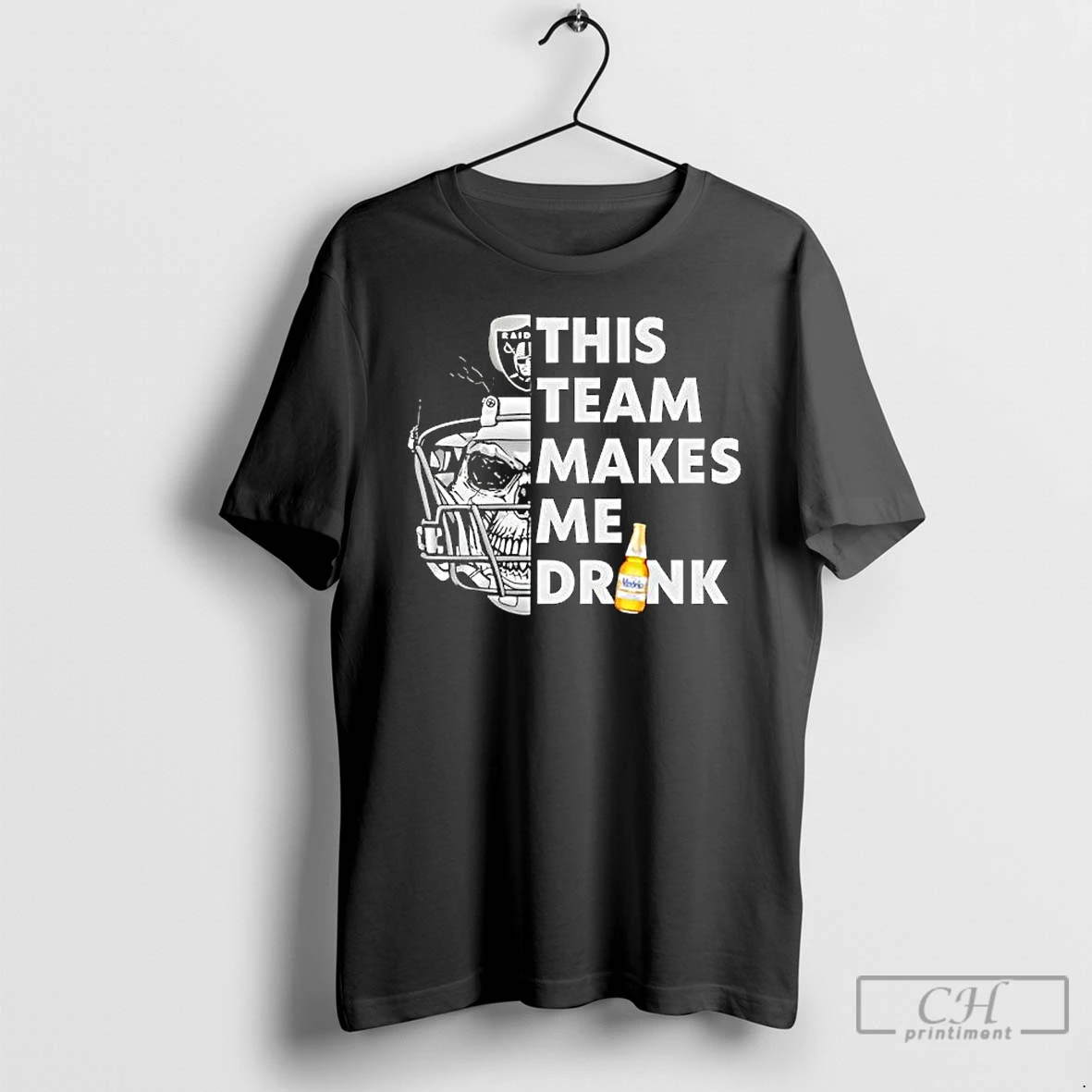 Premium Las Vegas Raiders Skull Helmet This Team Makes Me Drink Beer T Shirts Hoodie