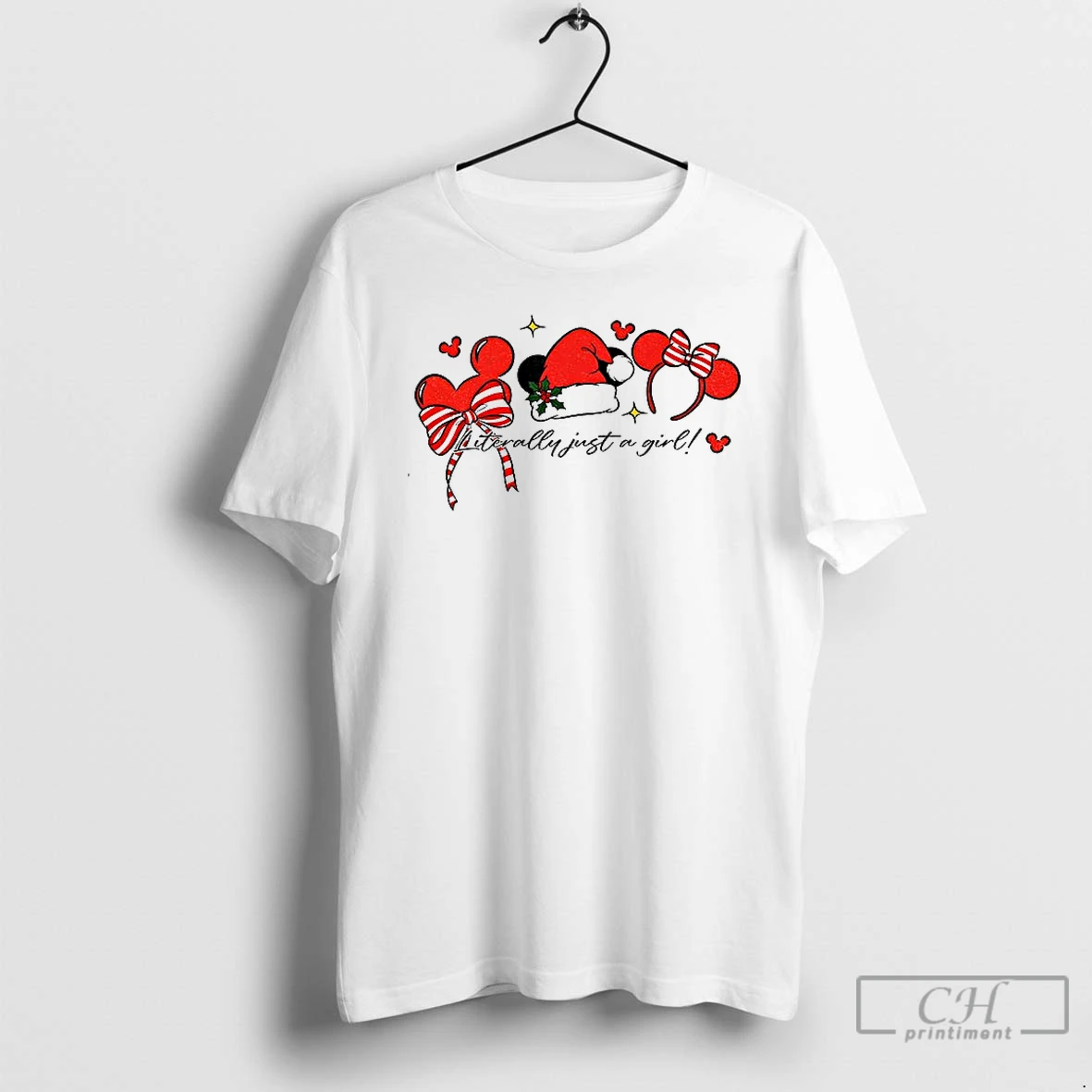 Premium Mickey Mouse Literally Just A Girl Christmas T Shirts Hoodie