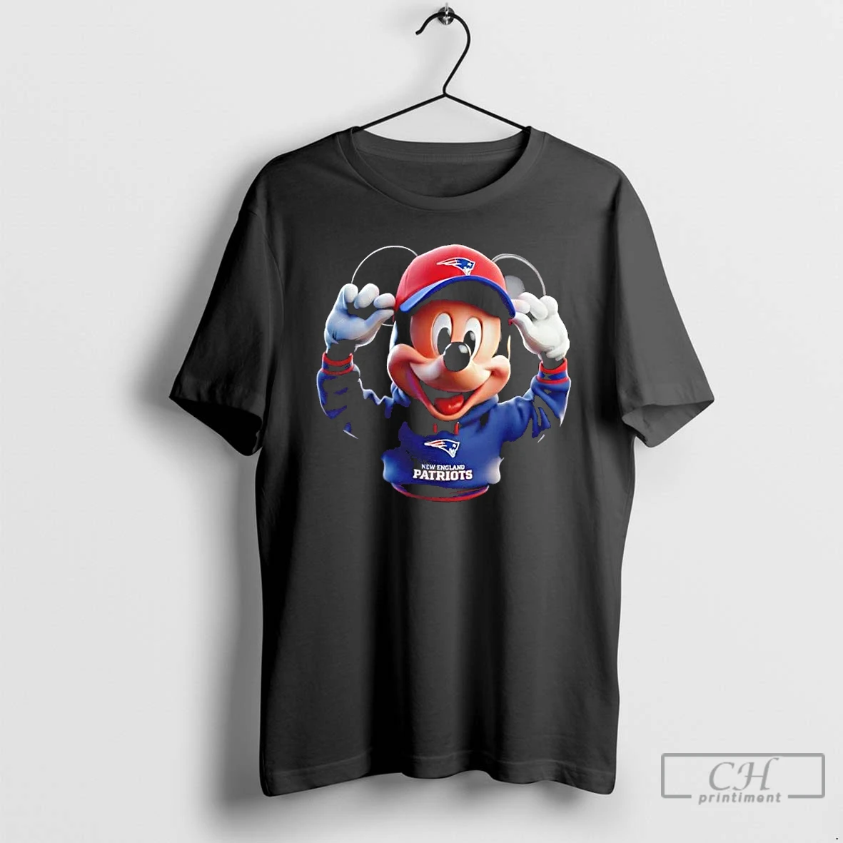 Premium Mickey Smiling At New England Patriots Fans T Shirts Hoodie