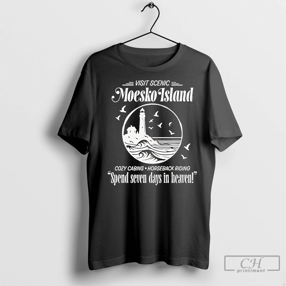 Premium Moesko Island Cozy Cabins Horseback Riding Spend Seven Days In Heaven T Shirt