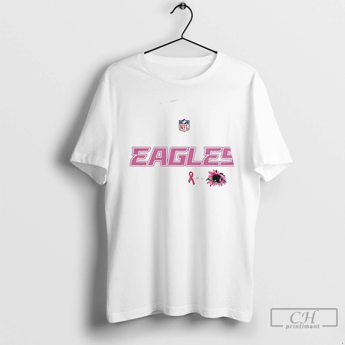 Premium Nfl Philadelphia Eagles Breast Cancer Awareness 2 Sided T Shirts Hoodie