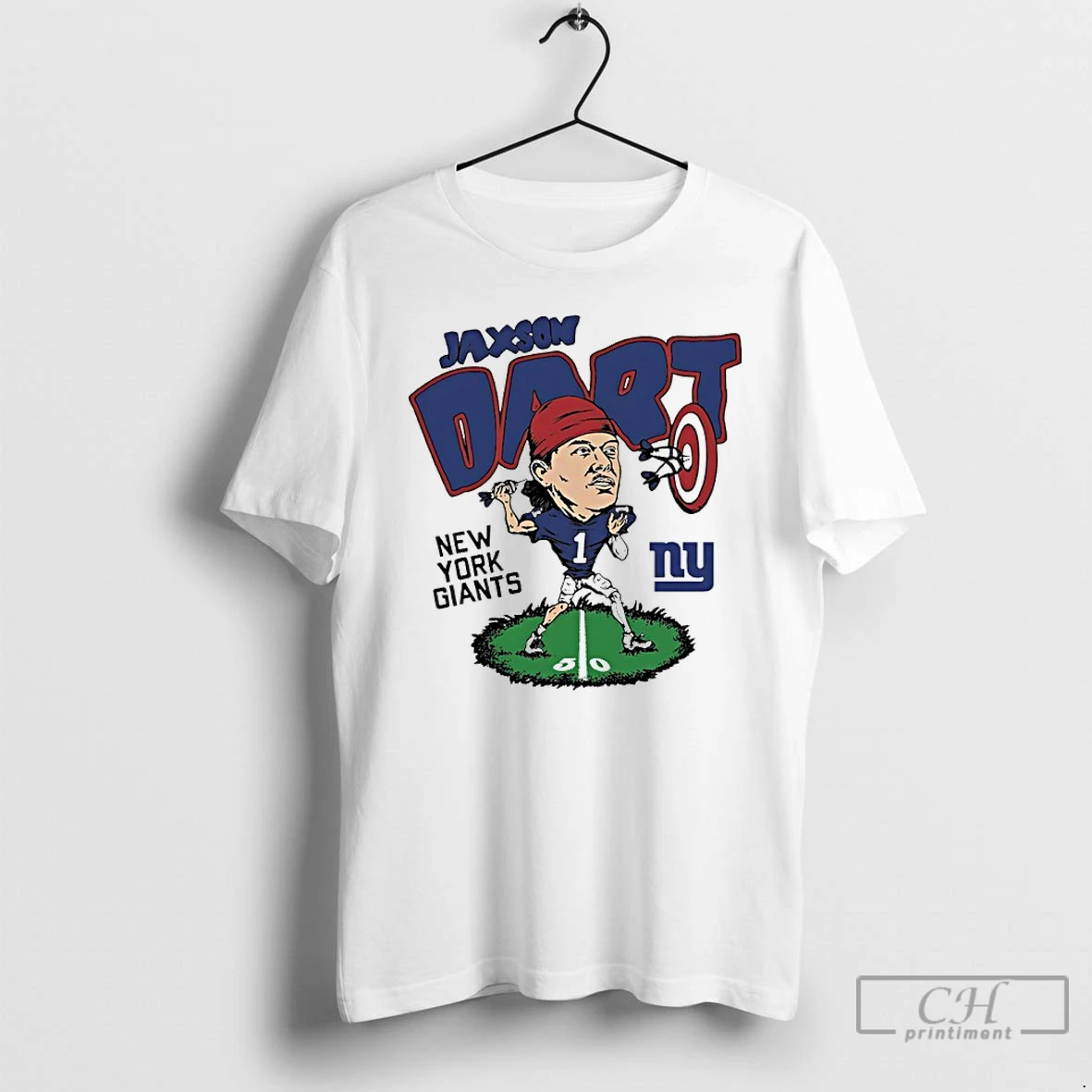 Premium New York Giants Jaxson Dart Player Caricature T Shirts Hoodie
