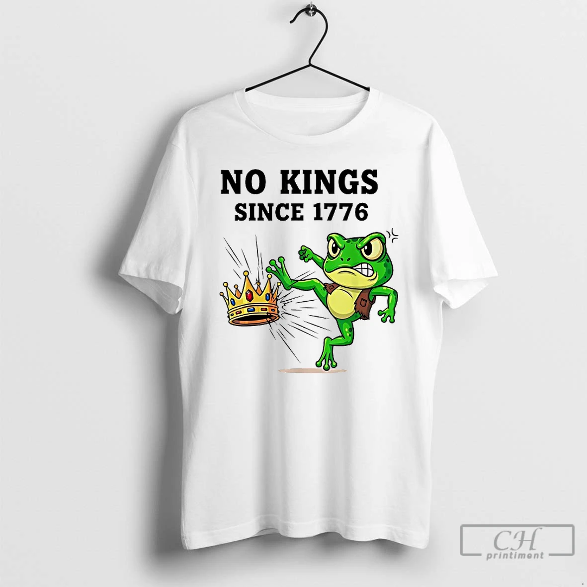 Premium No Kings Since 1776 Frog Protest T Shirts Hoodie