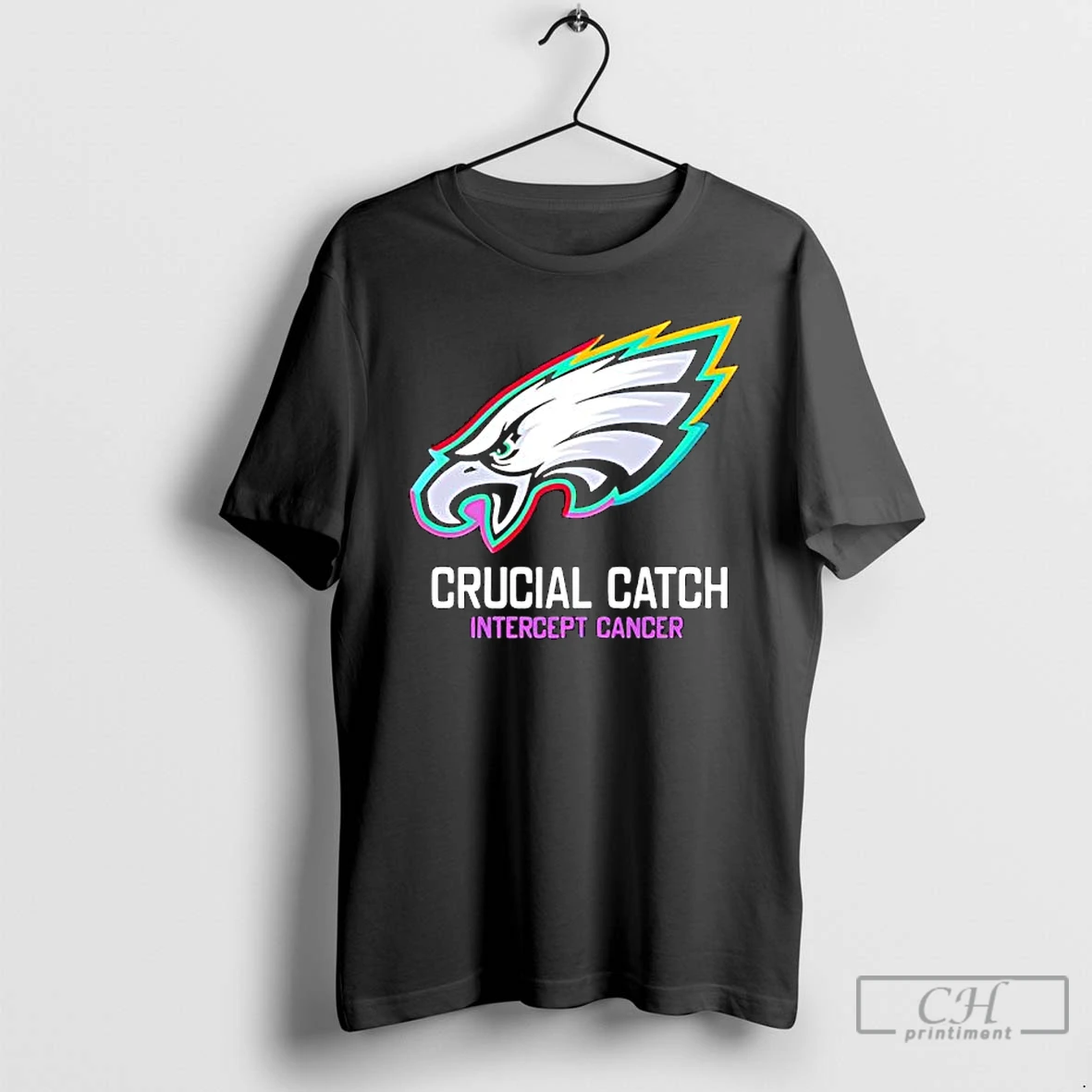 Premium Philadelphia Eagles Crucial Catch Intercept Cancer Logo T Shirts Hoodie