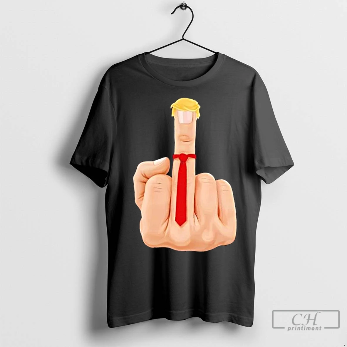 Premium Political Middle Finger Trump Hair T Shirt
