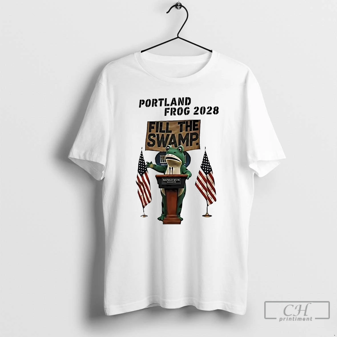 Premium Portland Frog 2028 Fill The Swamp T Shirts Hoodie