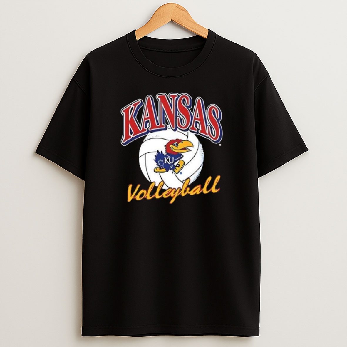 Premium Rally Kansas Jayhawks Womens Volleyball Logo Sweatshirt Tee