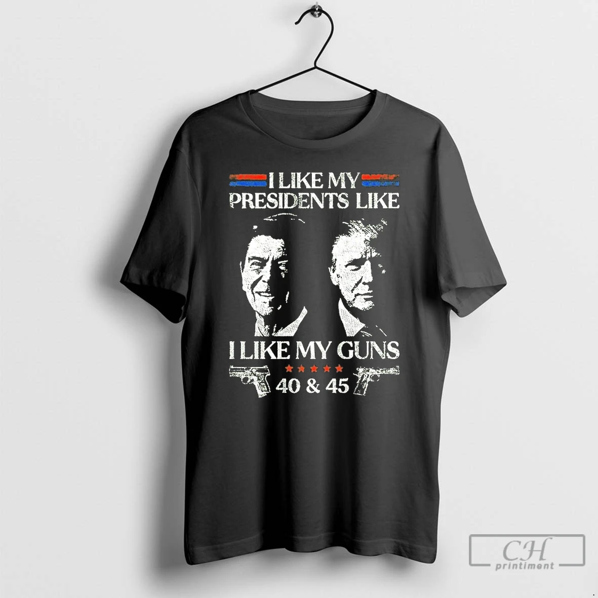 Premium Ronald Reagan And Trump I Like My Presidents Like I Like My Guns 40 And 45 T Shirts Hoodie