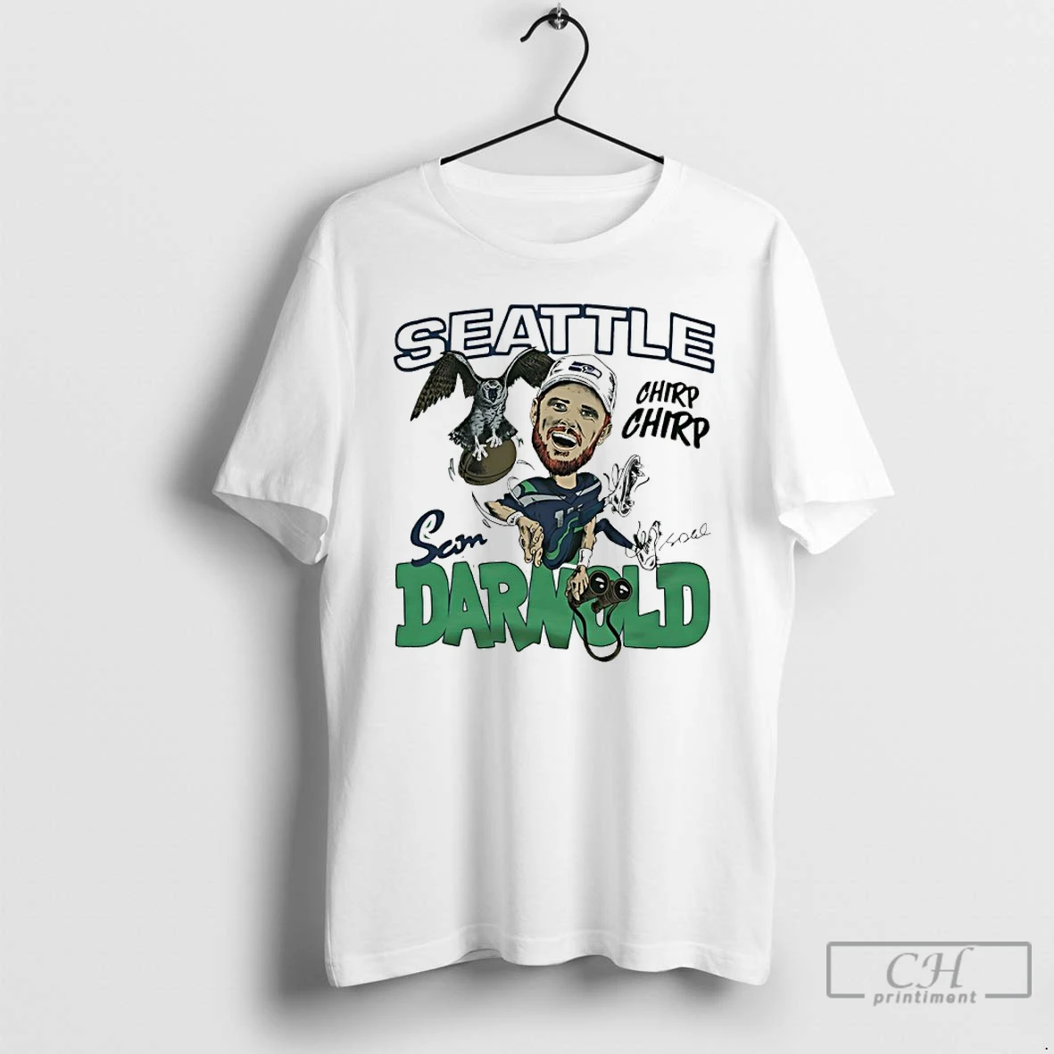 Premium Sam Darnold Chirp Chirp Seattle Seahawks Signature T Shirts Hoodie