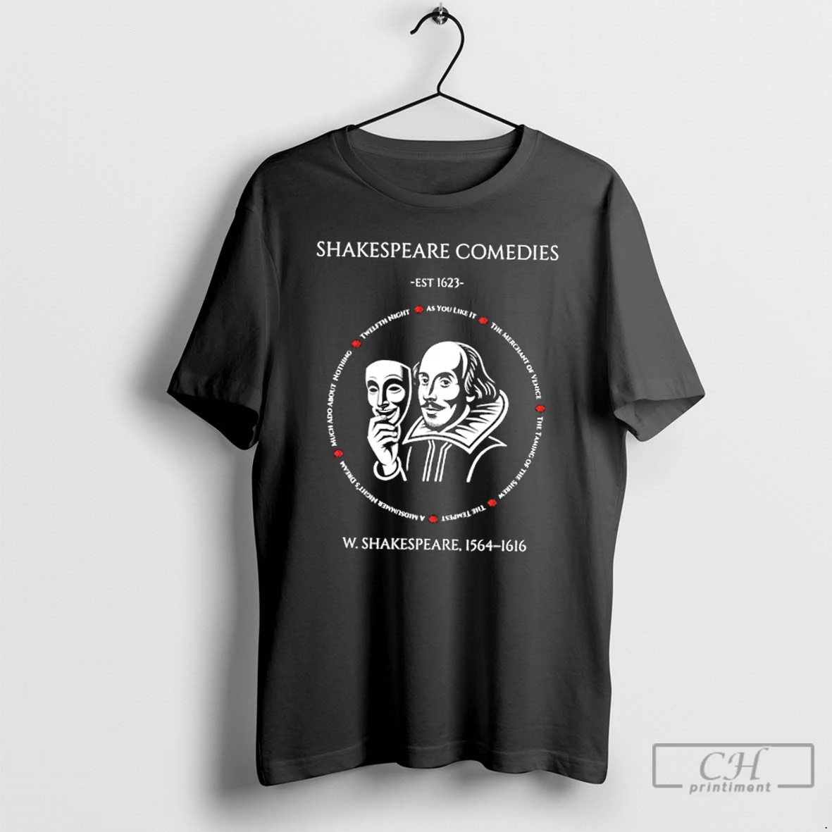Premium Shakespeare Comedies Est 1623 W Shakespeare 1564 1616 T Shirts Hoodie