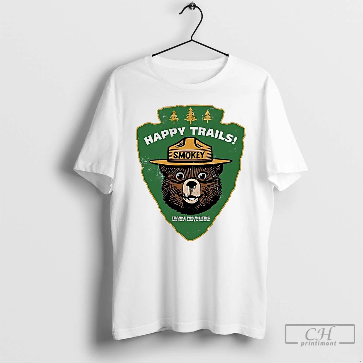 Premium Smokey Bear Happy Trails Thanks For Visiting T Shirts Hoodie