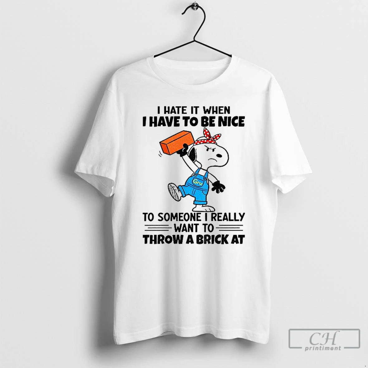 Premium Snoopy I Hate It When I Have To Be Nice To Someone I Really Want To Throw A Brick At T Shirts Hoodie