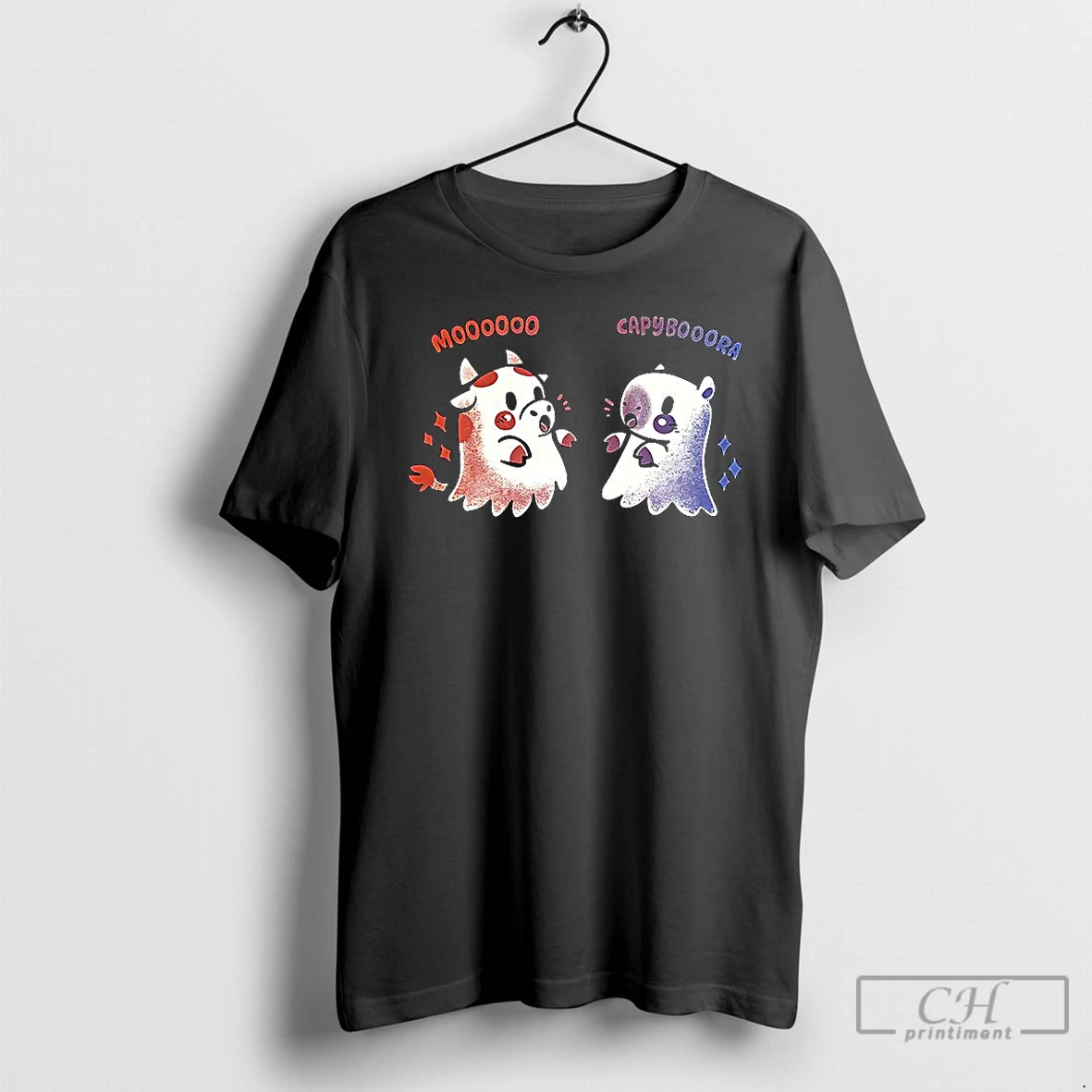 Premium Spooky Capy And Cow Halloween T Shirts