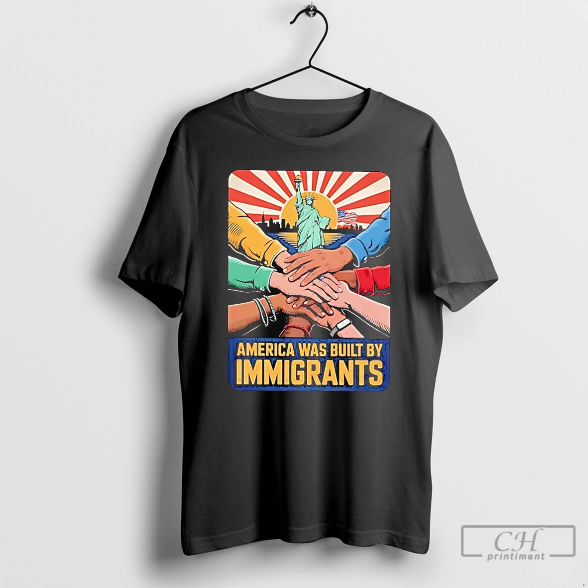 Premium Statue Of Liberty America Was Built By Immigrants T Shirts Hoodie