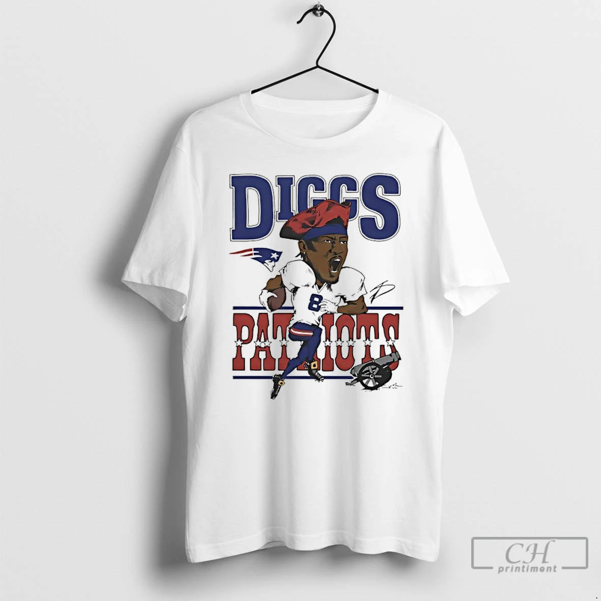 Premium Stefon Diggs New England Patriots Player Signature Caricature T Shirts Hoodie