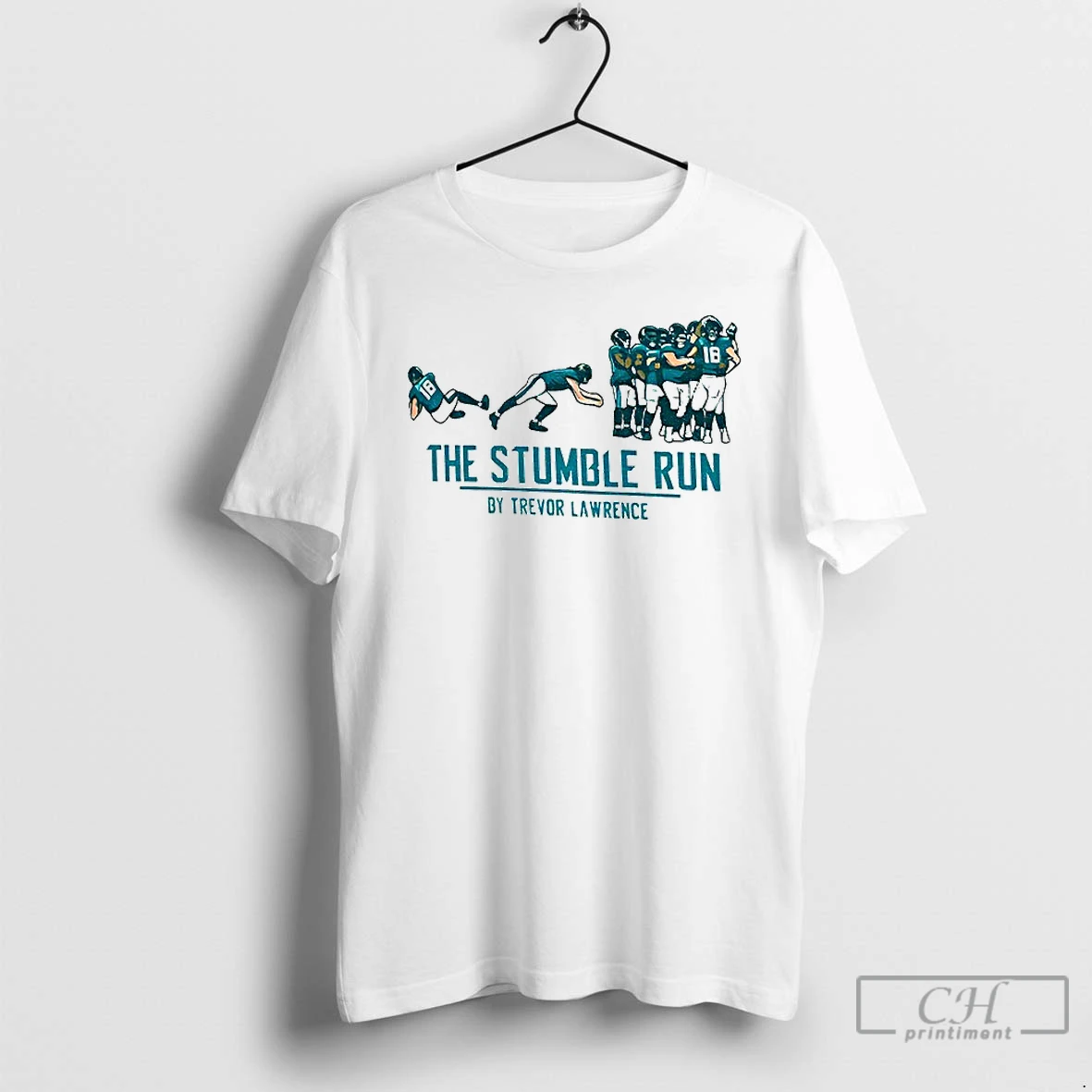 Premium Trevor Lawrence Jacksonville Jaguars The Stumble Run Nfl Football 2025 T Shirts Hoodie