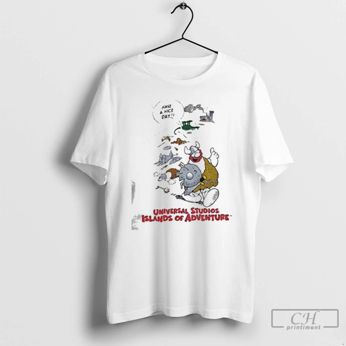 Premium Vintage Universal Studios Islands Of Adventure Viking T Shirts Hoodie