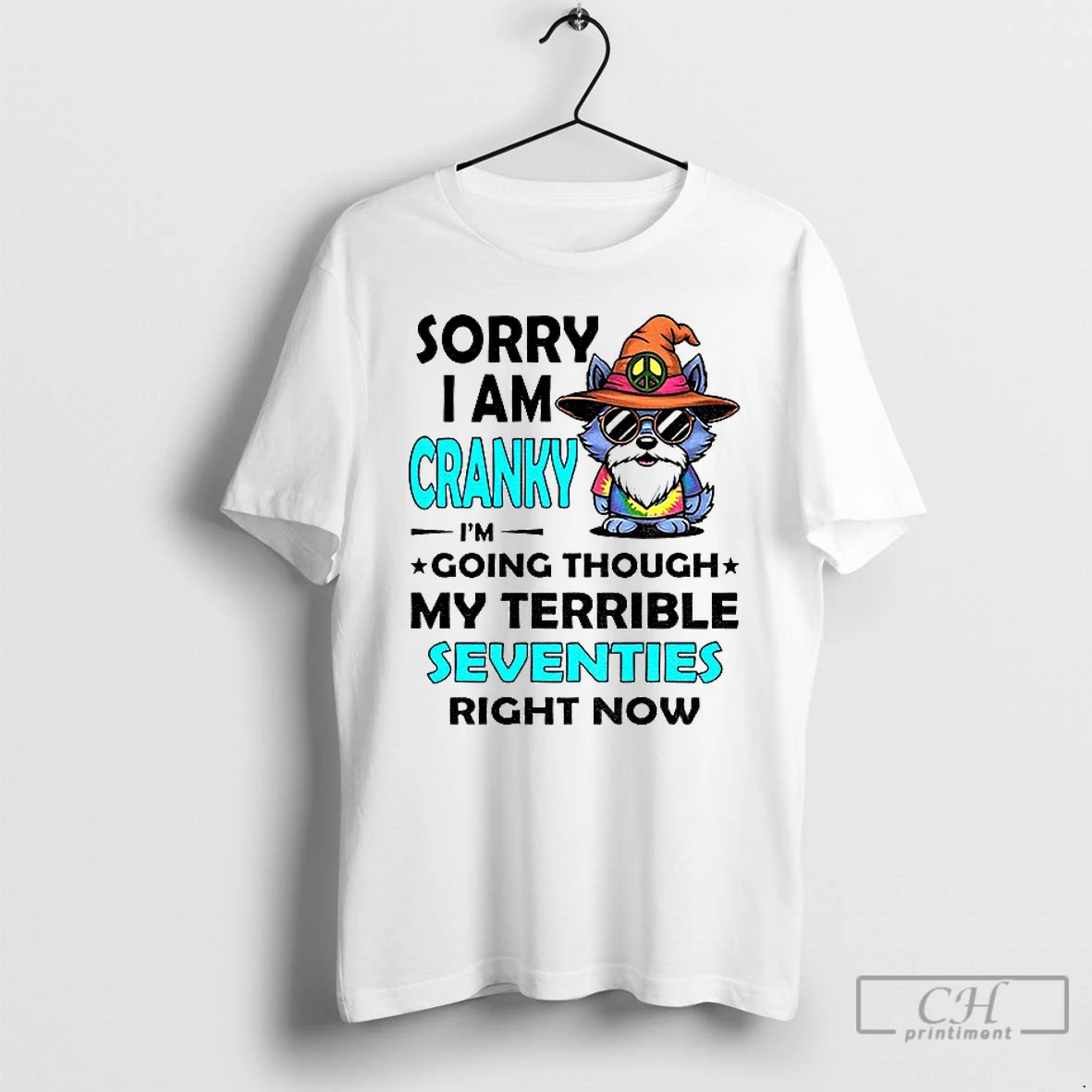 Premium Wolf Sorry I Am Cranky Im Going Through My Terrible Seventies Right Now T Shirts Hoodie