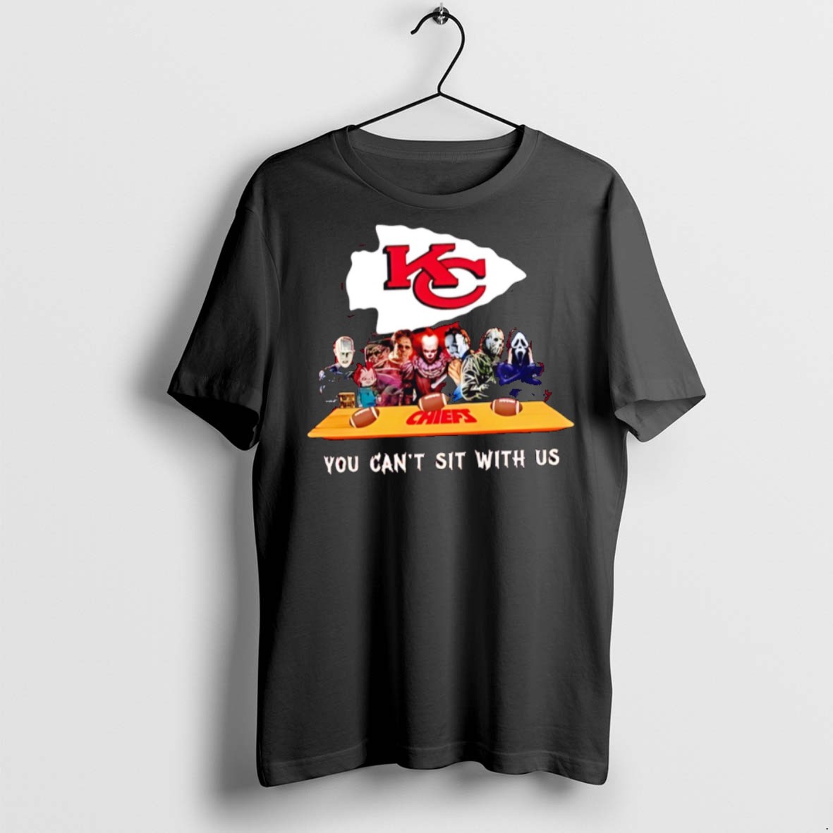 Premium You Cant Sit With Us Chiefs Football Horror Movies Halloween T Shirts