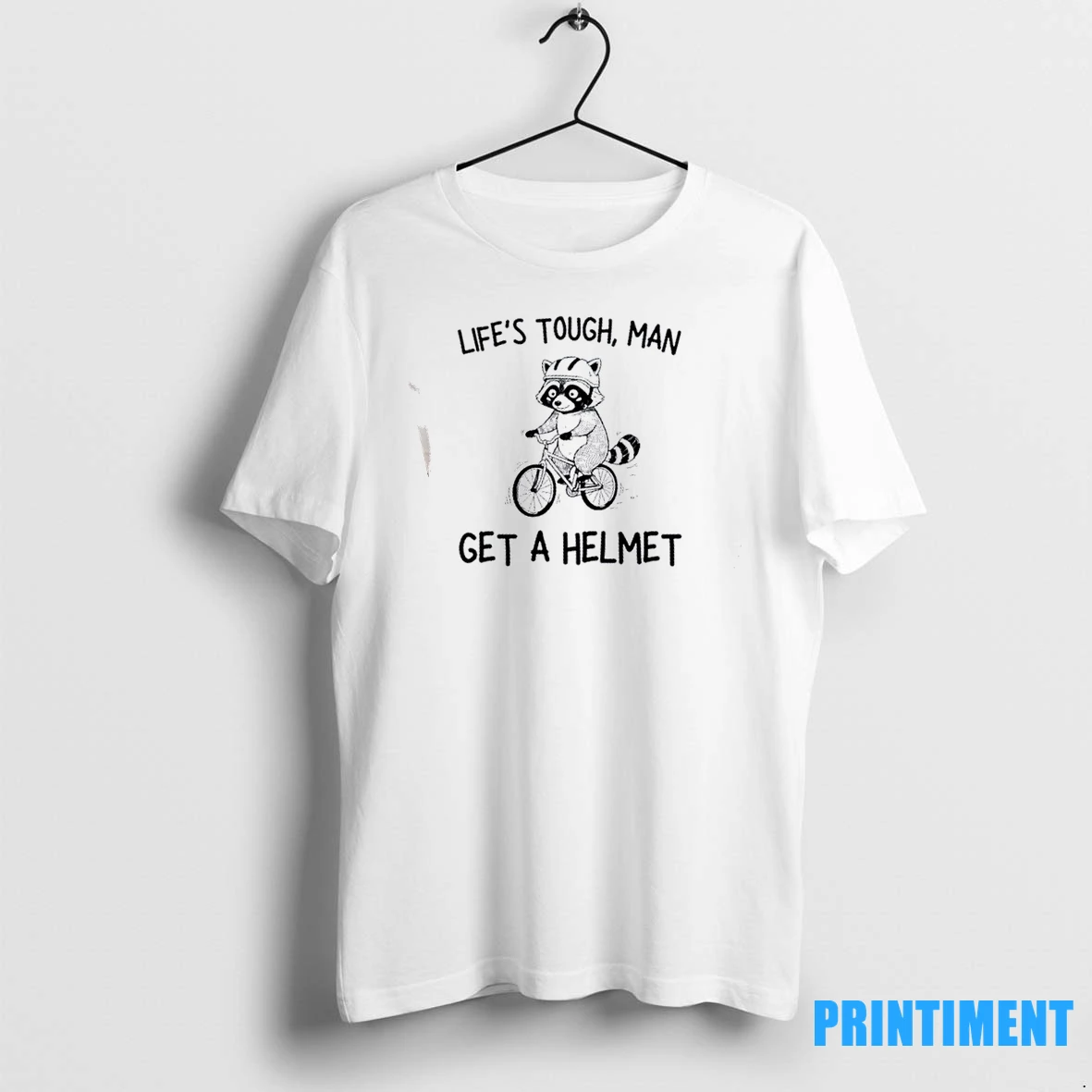Raccoon Bicycle Lifes Tough Man Get A Helmet Tshirts Sweater Hoodie
