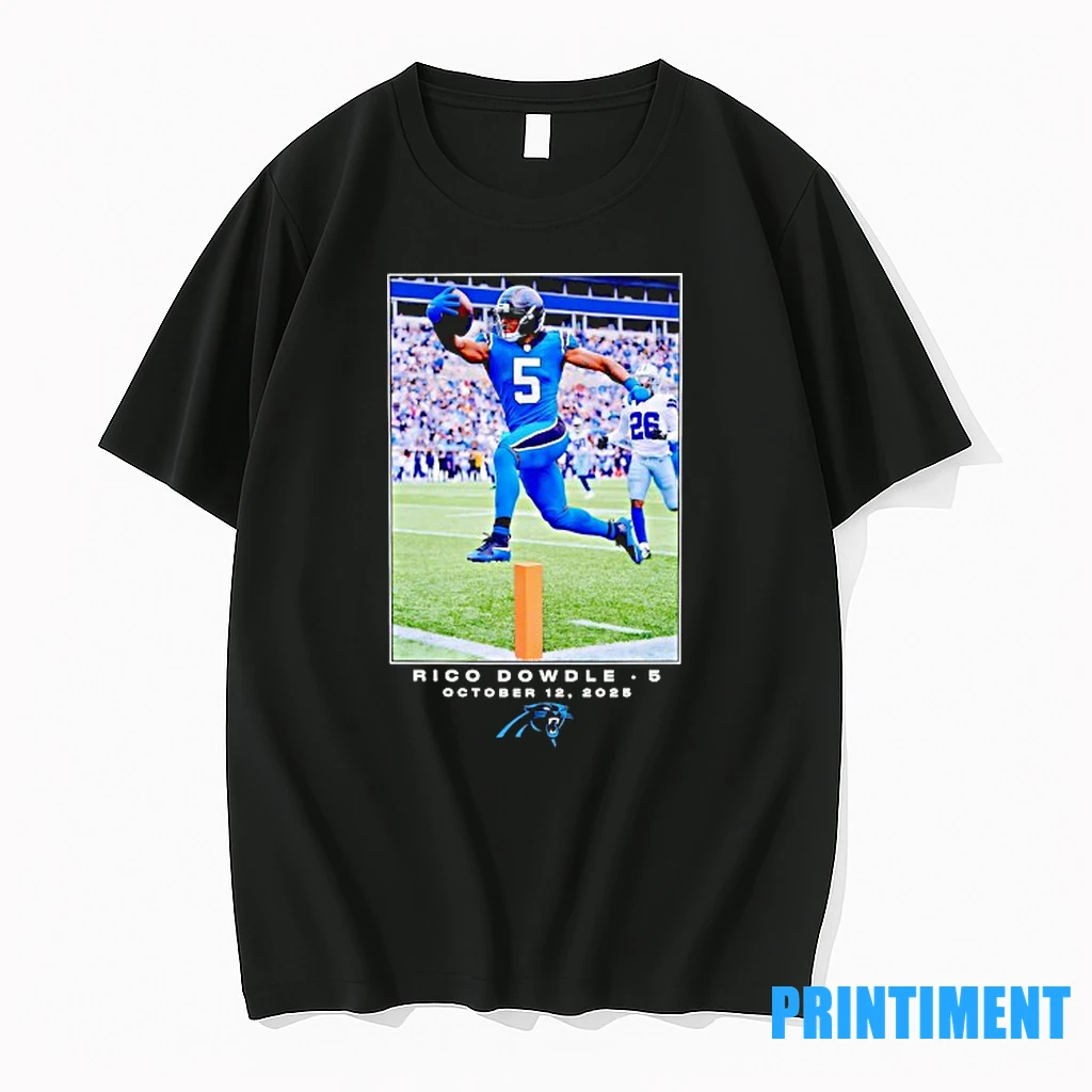Rico Dowdle Carolina Panthers Nfl 2025 Photo Tshirts Sweater Hoodie
