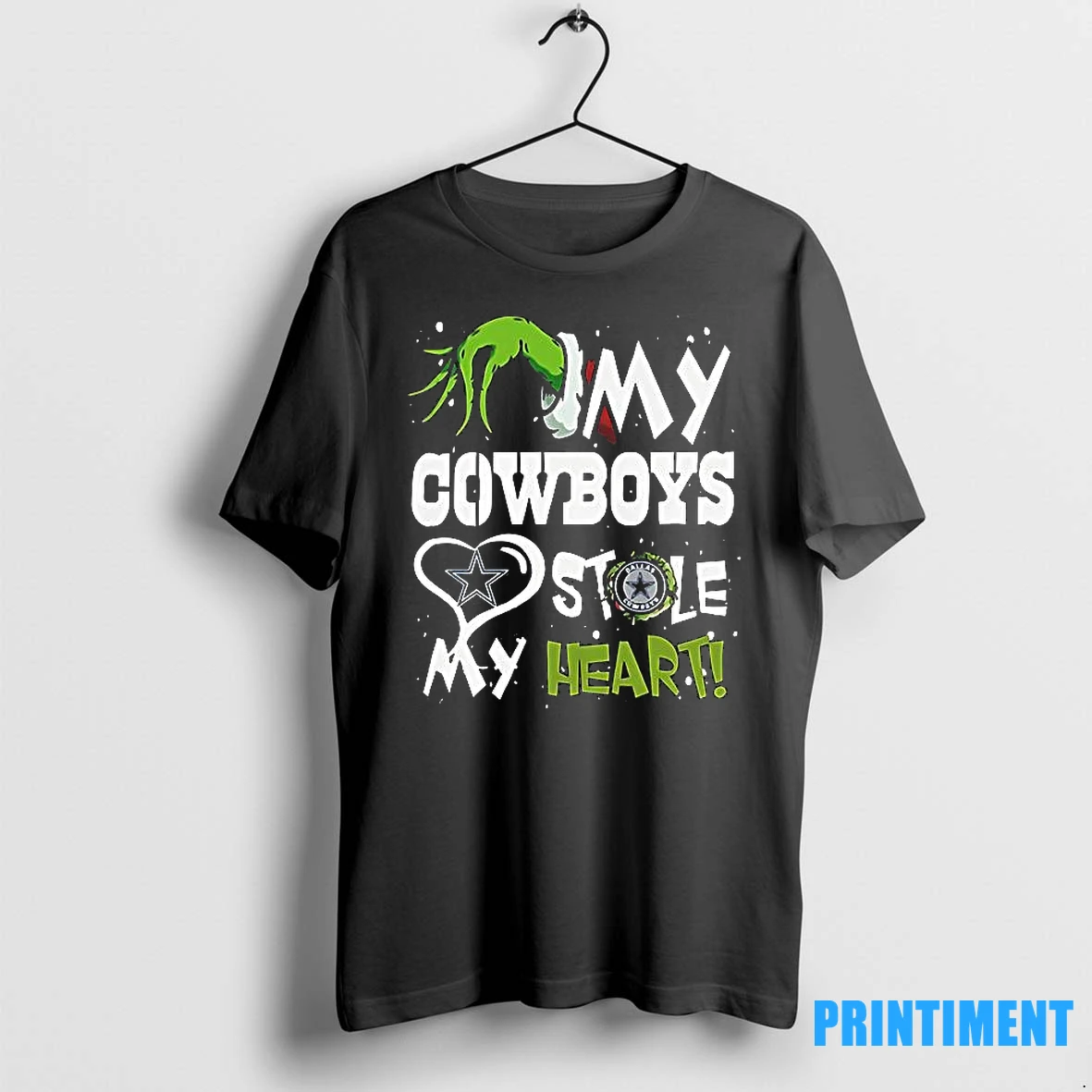 Santa Grinch X My Cowboys Football Stole My Heart Christmas Tshirts Sweater Hoodie