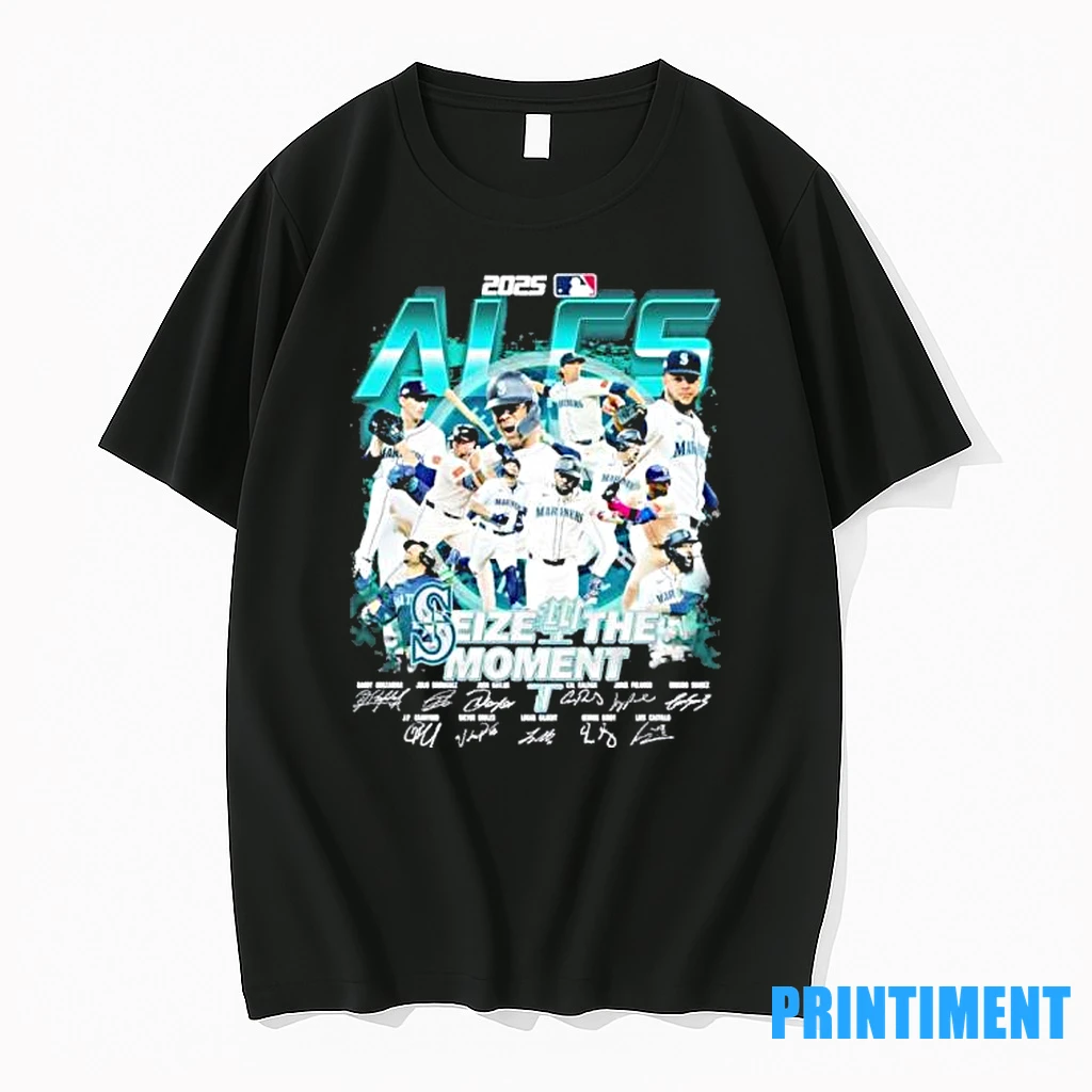 Seattle Mariners 2025 Alcs Seize The Moment Signatures Tshirts Sweater Hoodie