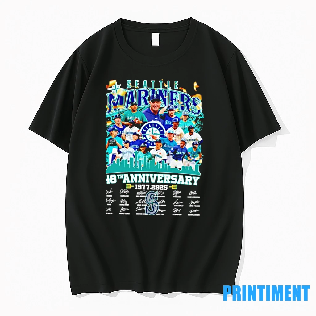 Seattle Mariners 48th Anniversary 1977 2025 Thank You For The Memories Signatures Tshirts Sweater Hoodie