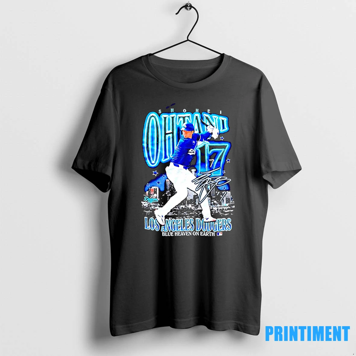 Shohei Ohtani Los Angeles Dodgers Players Blue Heaven On Earth Signature Tshirts Sweater Hoodie