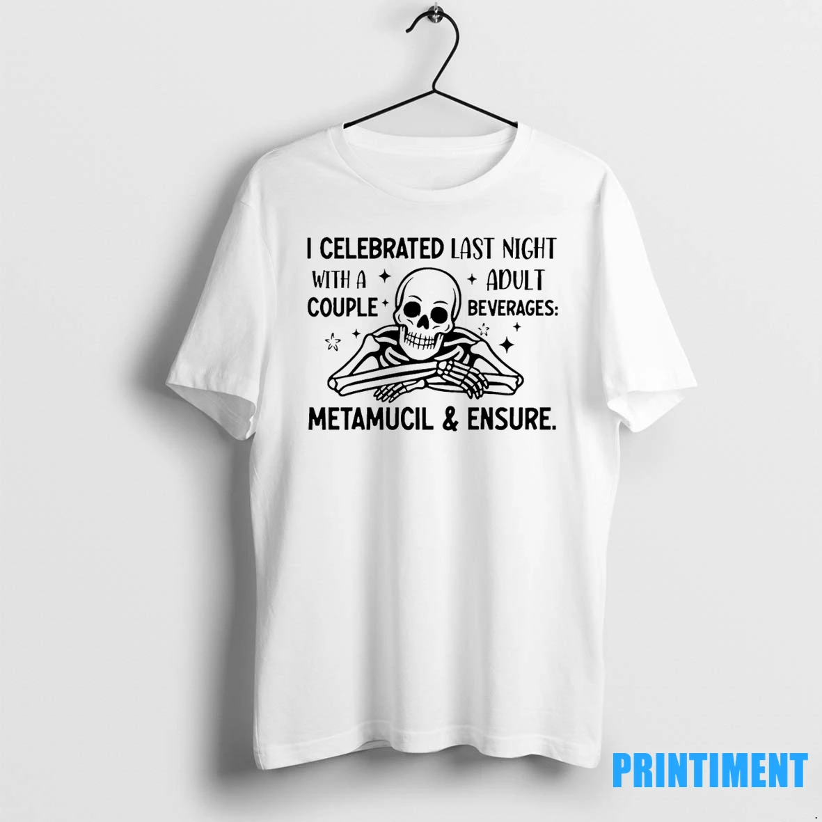Skeleton I Celebrated Last Night With A Couple Adult Beverages Tshirts Sweater Hoodie