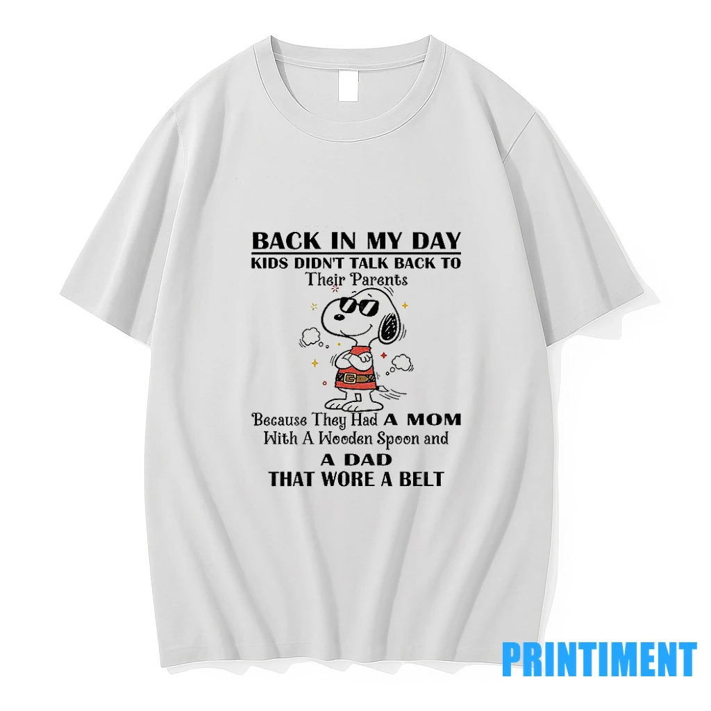 Snoopy Back In My Day Kids Didnt Talk Back To Their Parents Because They Had A Mom With A Wooden Spoon Tshirts Sweater Hoodie