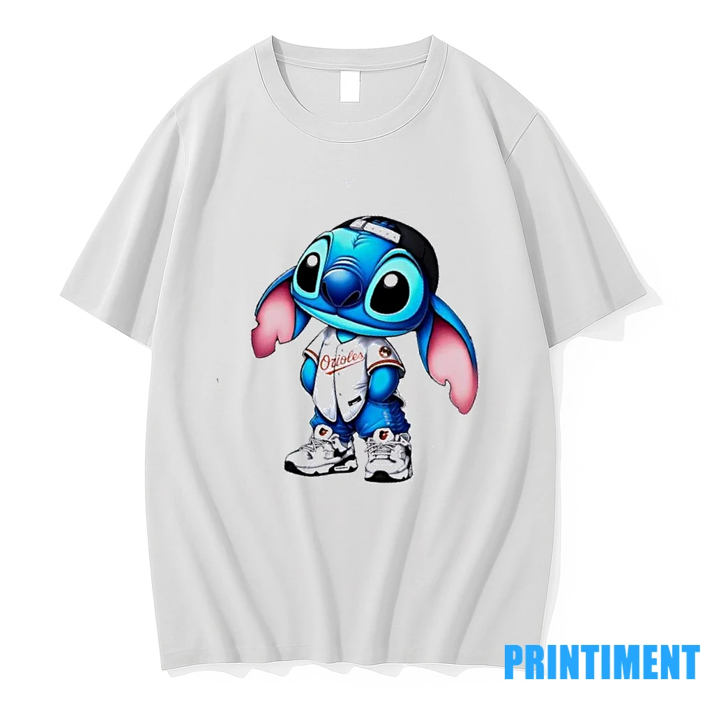 Stitch Wearing Baltimore Orioles Hip Hop Style Tshirts Sweater Hoodie