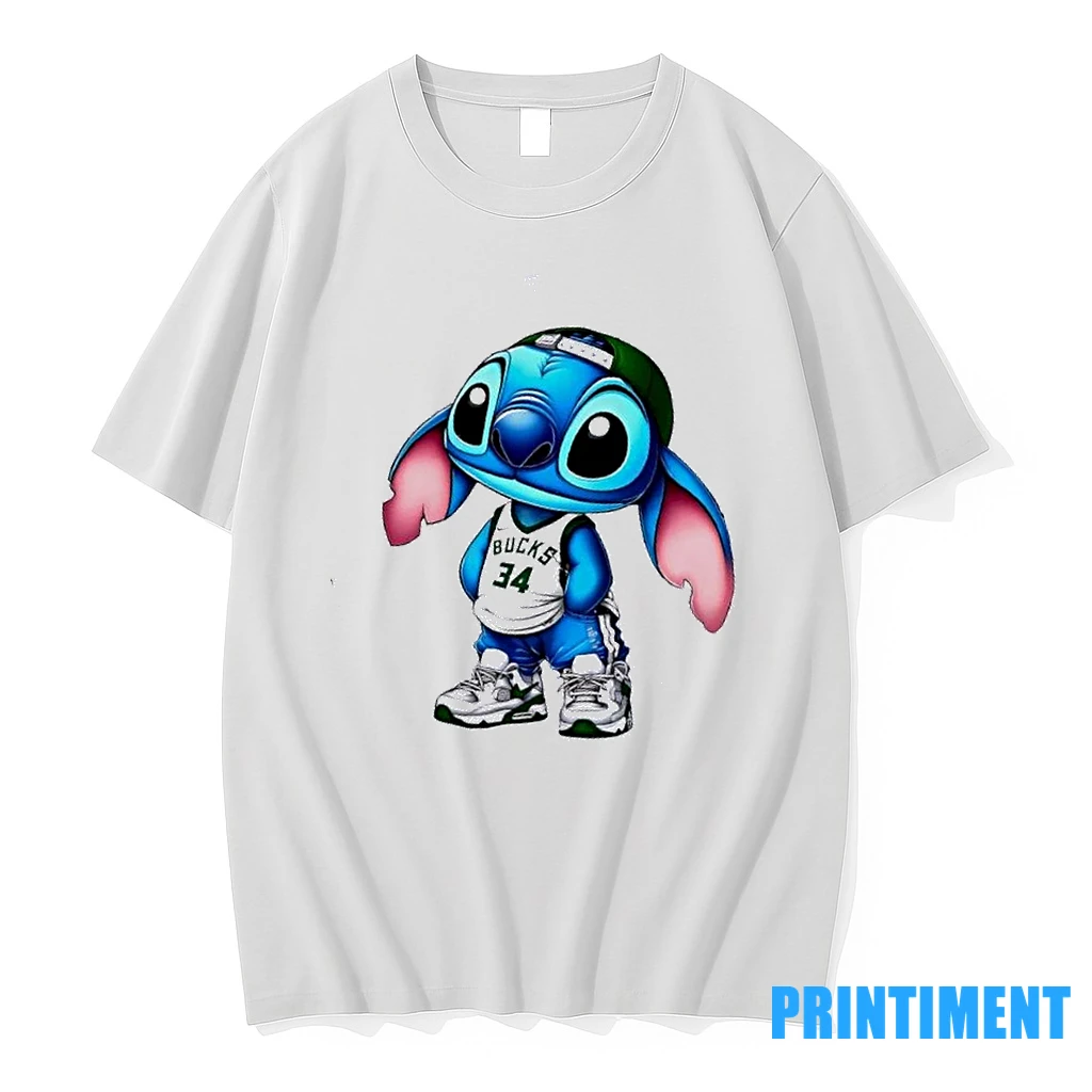 Stitch Wearing Milwaukee Bucks Hip Hop Style Tshirts Sweater Hoodie