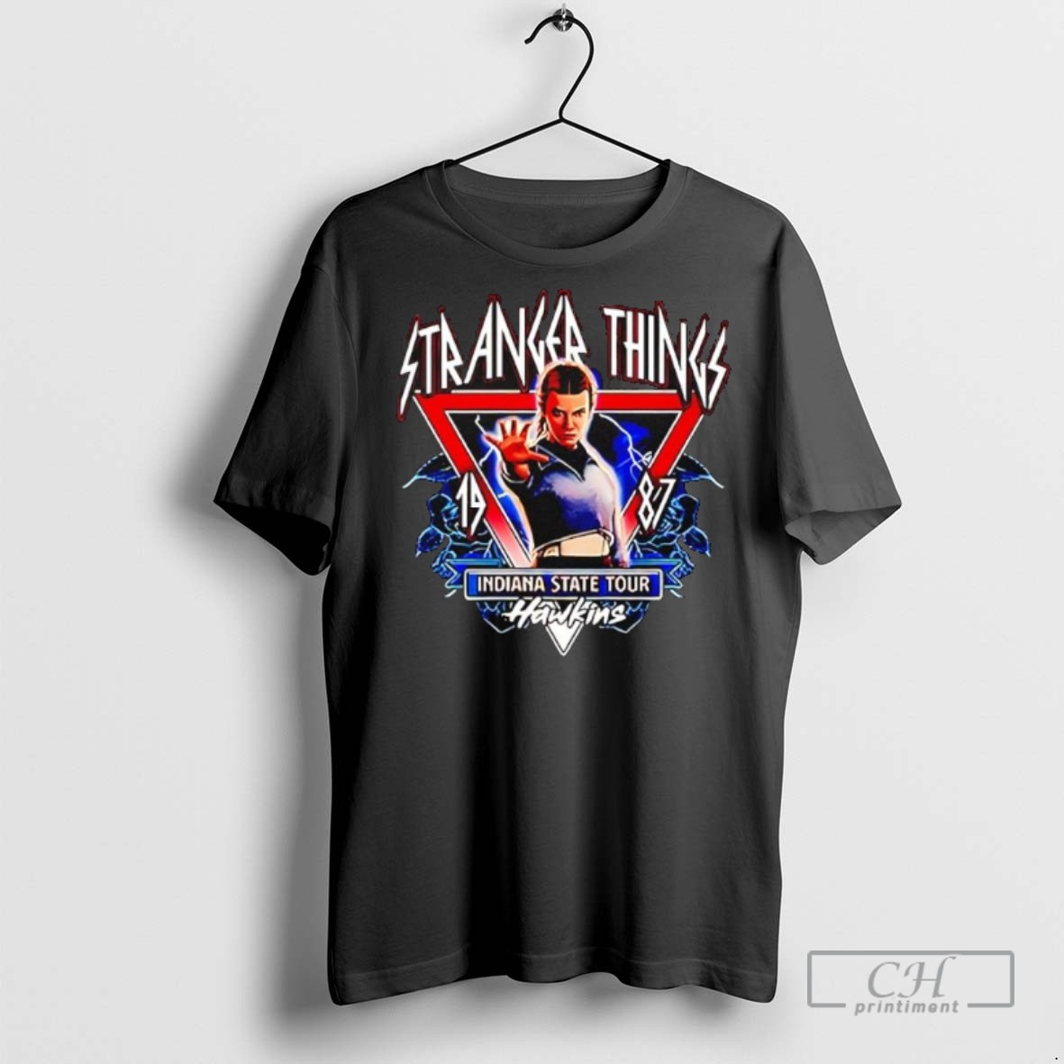 Stranger Things Indiana State Tour Hawkins Graphic T Shirts