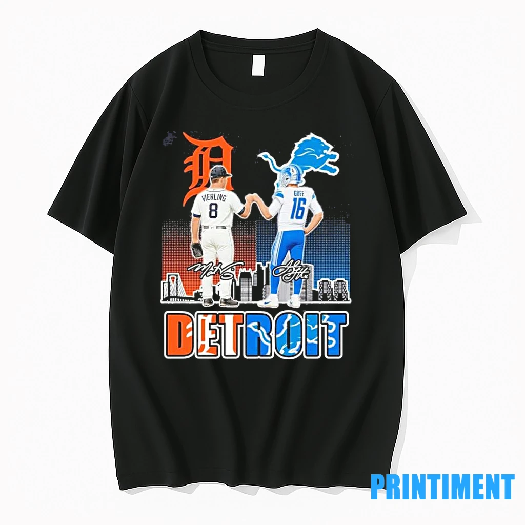 Tigers Vierling And Lions Jared Goff Detroit Tshirts Sweater Hoodie