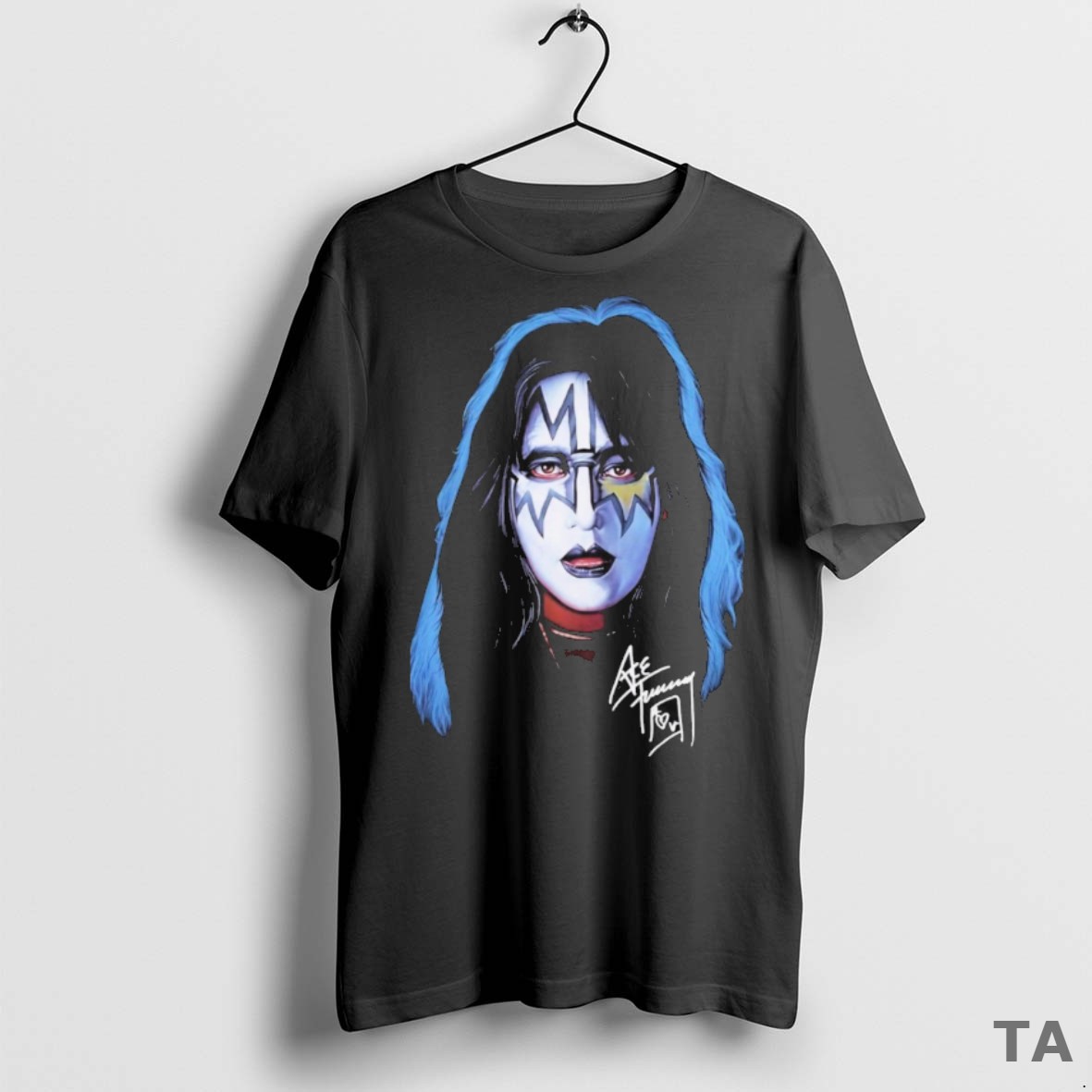 Top Ace Frehley Rip Signature T Shirt Sweater