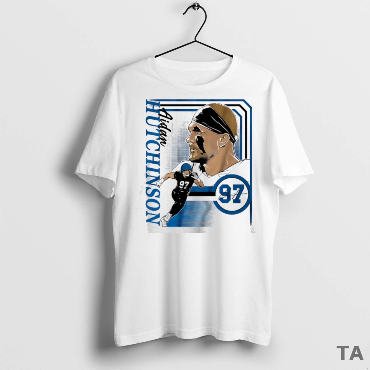 Top Aidan Hutchinson 97 Detroit Lions Collage Frame Signature T Shirt Sweater