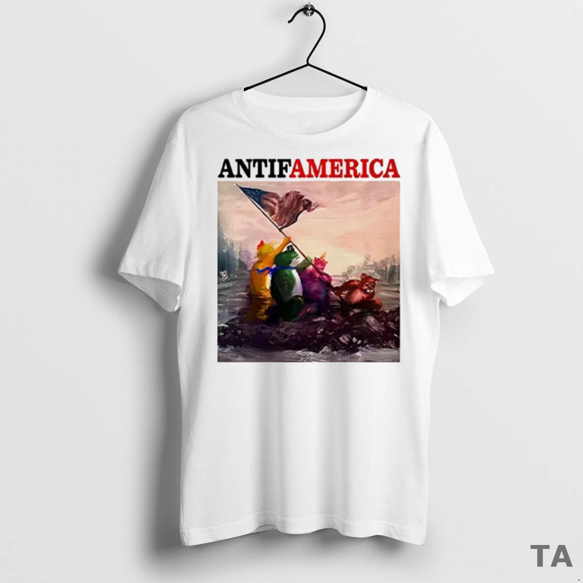 Top Antifamerica Portland Frog T Shirt Sweater
