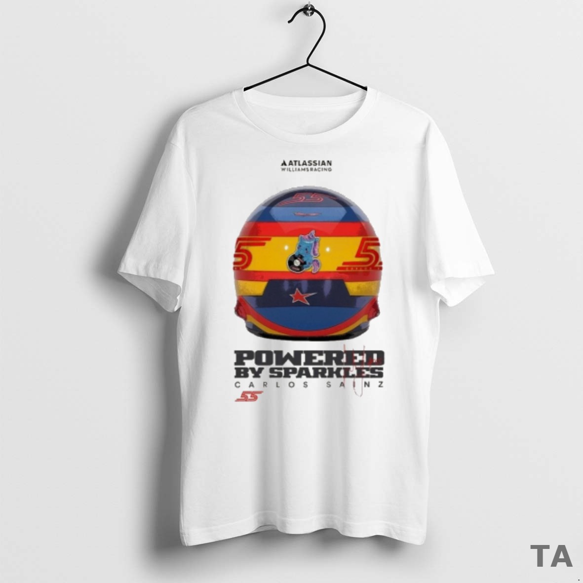 Top Atlassian Williams Racing Powered By Sparkles Carlos Sainz Logos T Shirt Sweater